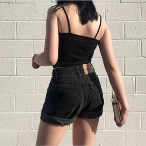 *vintage 1997* Levi’s black 647 orange tab Denim Shorts